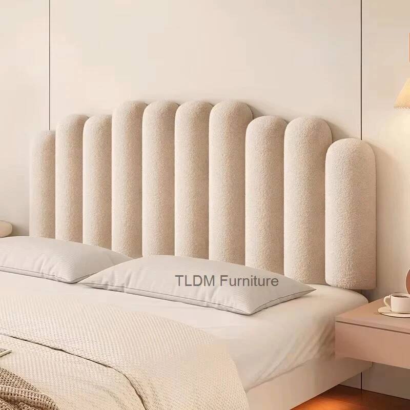 Headboard Cushion Backrest Tatami - Modernes Doppelbett-Kopfteil Tatami Anti-Kollisions-Luxus-Lammfell-Kissen Weiche Bettkopfstütze