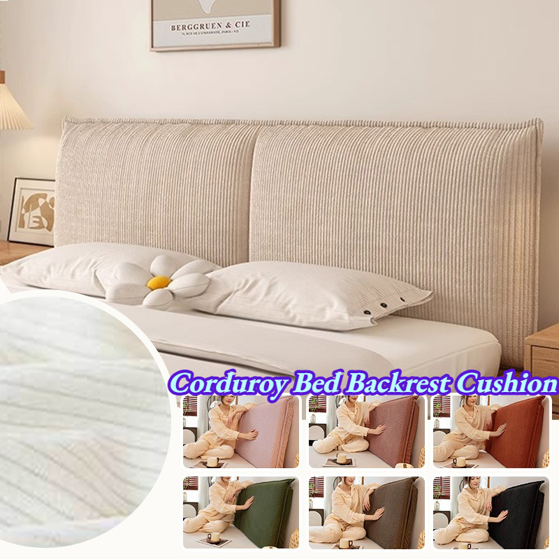 Headboard Cushion Backrest Tatami - Cord-Bett-Rückenlehnenkissen, abnehmbares großes weiches Kopfteilkissen, Lendenwirbelstützkissen,
