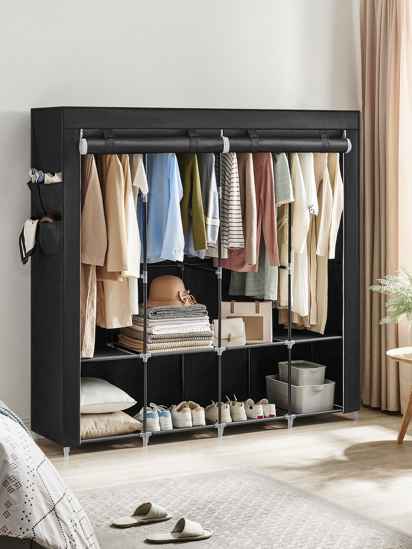 Wardrobe Closet Portable Fabric Cover - Mobiler Kleiderschrank, Kleiderorganizer mit Abdeckung, 4