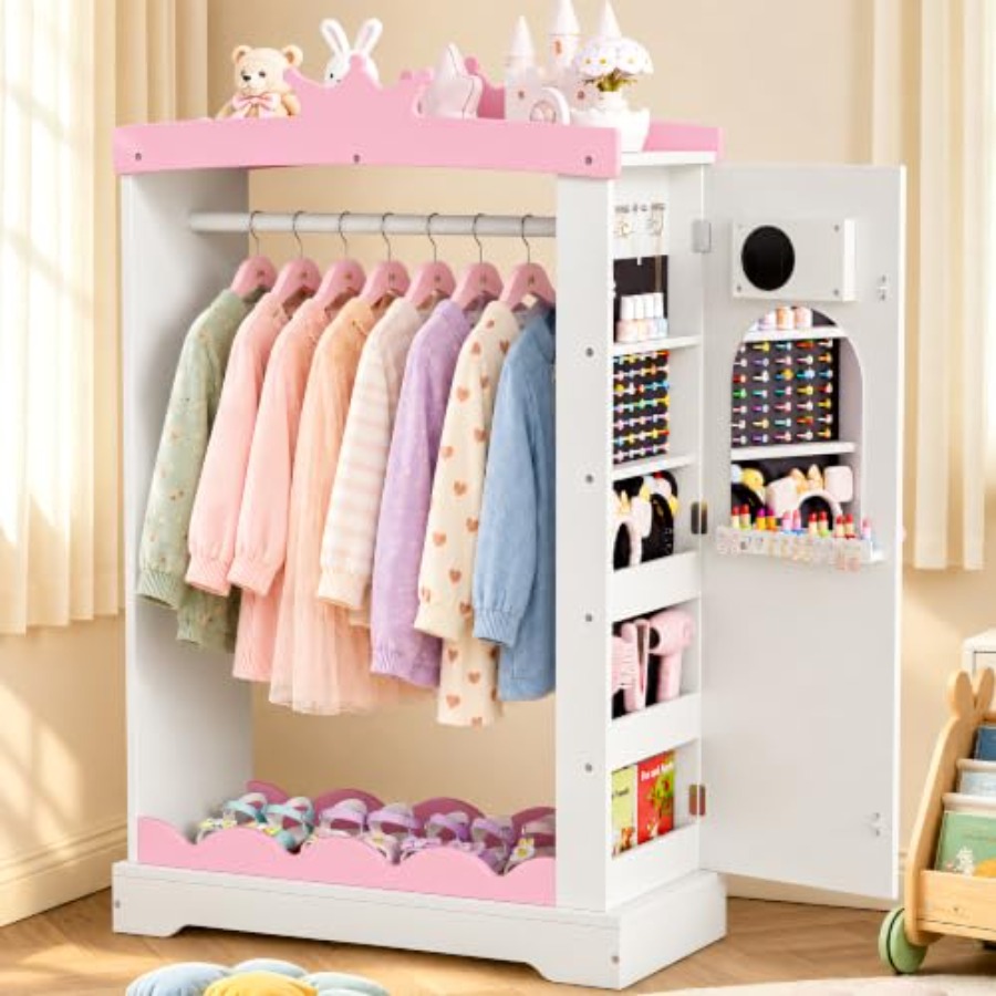 Full Length Mirror Jewelry Armoire - Kleiderschrank mit beleuchtetem Ganzkörperspiegel und Schmuckschrank,