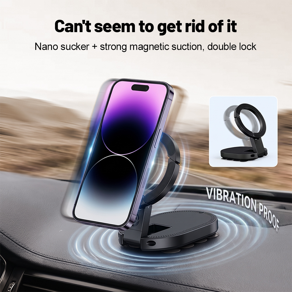 Bedroom Furniture - 360 ° Rotierbarer 3-in-1-Saugnapf-Magnet-Handyhalter, mehrfach verstellbarer,