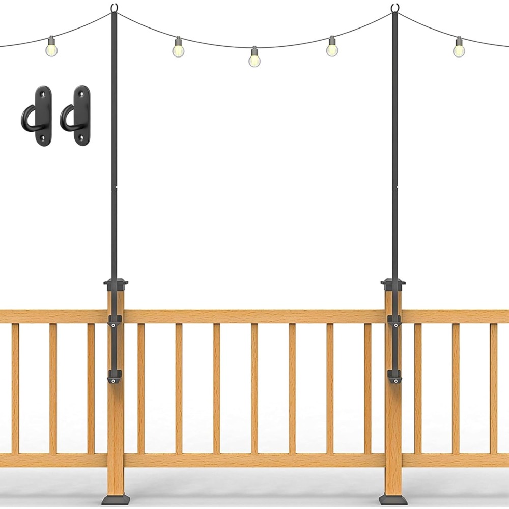 Outdoor Furniture - 2er-Pack Lichterkettenstangen – 1,8 m lange