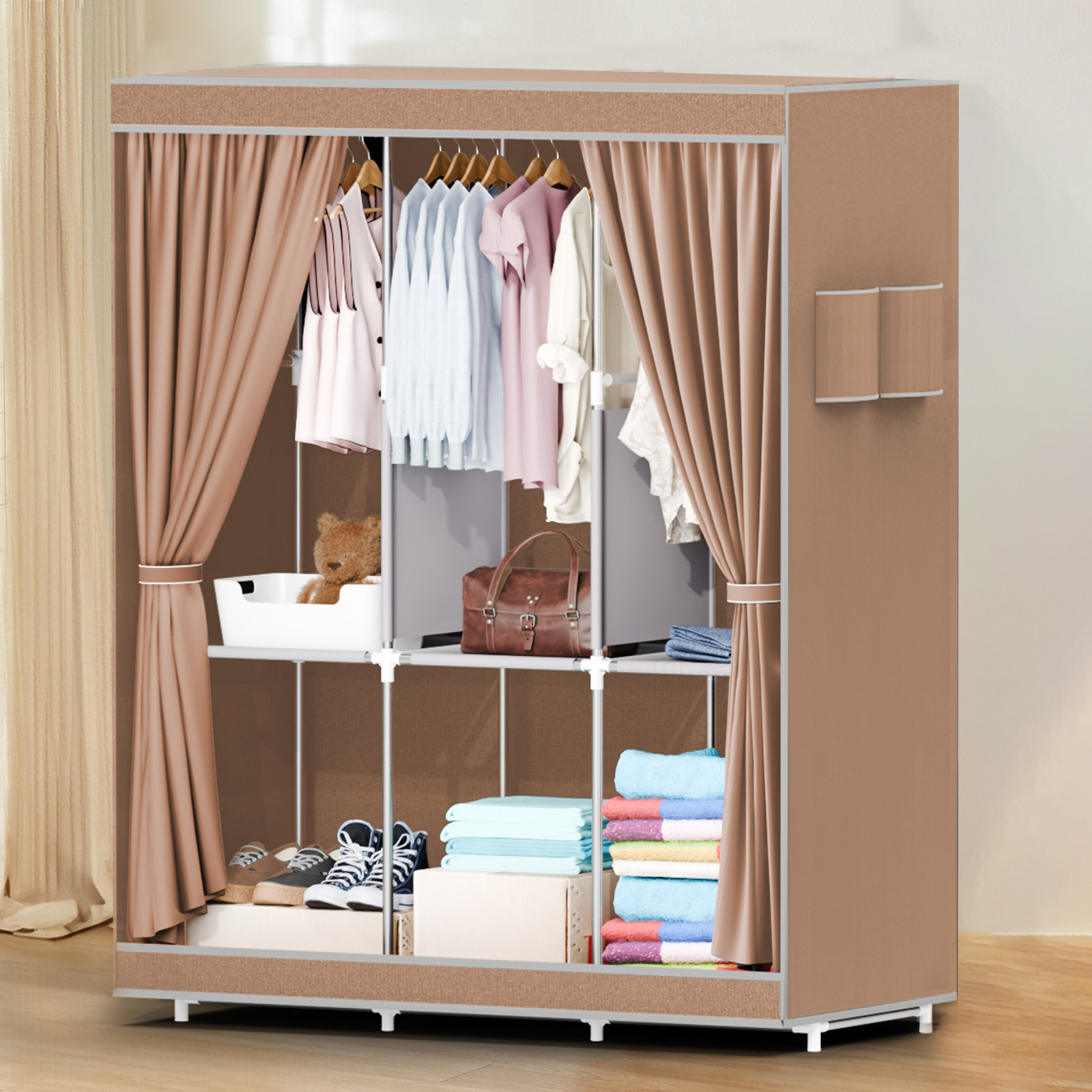 Wardrobe Closet Portable Fabric Cover - 51 Zoll tragbarer Schrank Kleiderschrank 16
