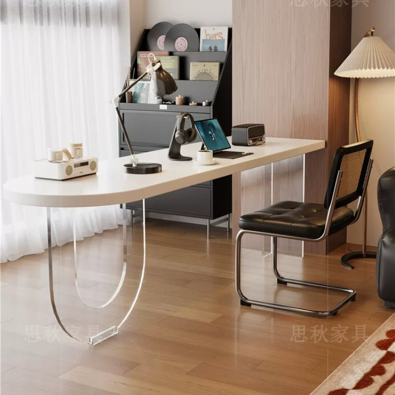 Bedroom Furniture - Weißer Massivholzschreibtisch im italienischen Stil, nordischer