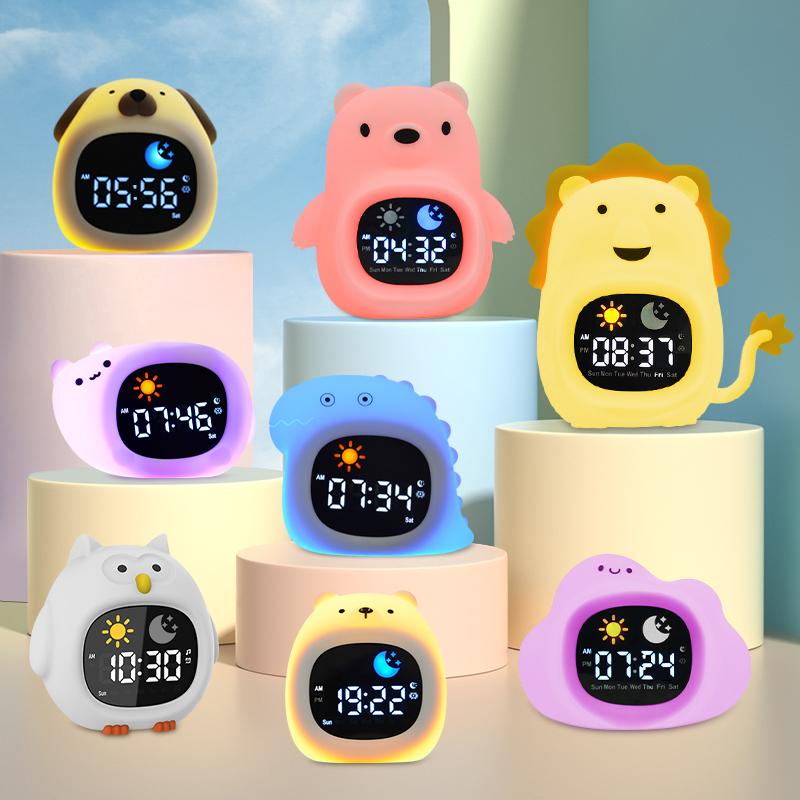 Floating Nightstand With Led Light - Nachtlicht Uhr Katze Baby Schlafen Training