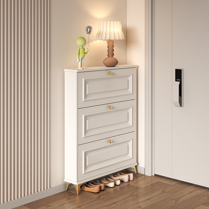 Shoe Rack Cabinet Narrow Entryway - Französischer Schuhschrank für den Eingangsbereich –