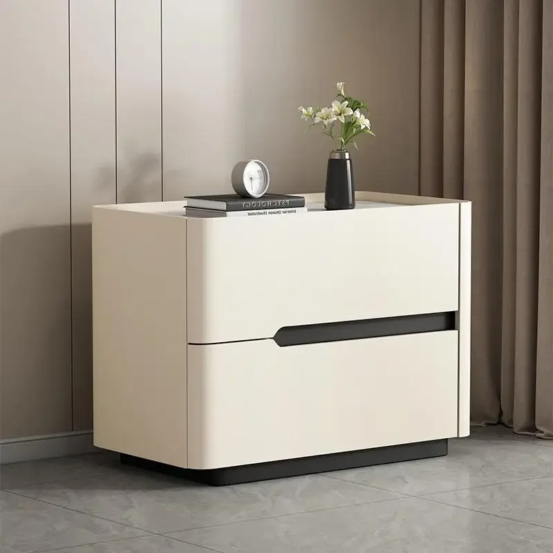 Solid Wood Nightstand 2 Drawers - Nordic Moderne Nachttisch Lagerung Ästhetischen Luxus