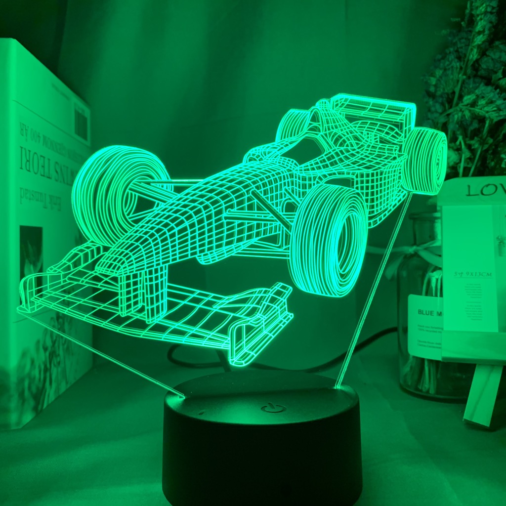 F1 Formel-1-Rennwagen, 3D-Illu – Floating Nightstand With Led Light Bewertung und Preis