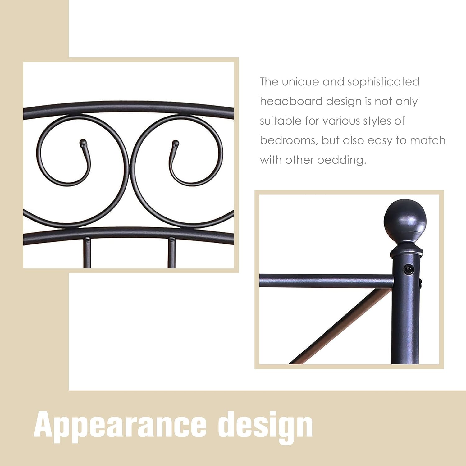 Queen-Size Metall-Himmelbettge – Canopy Bed Frame Metal Queen Bewertung und Preis