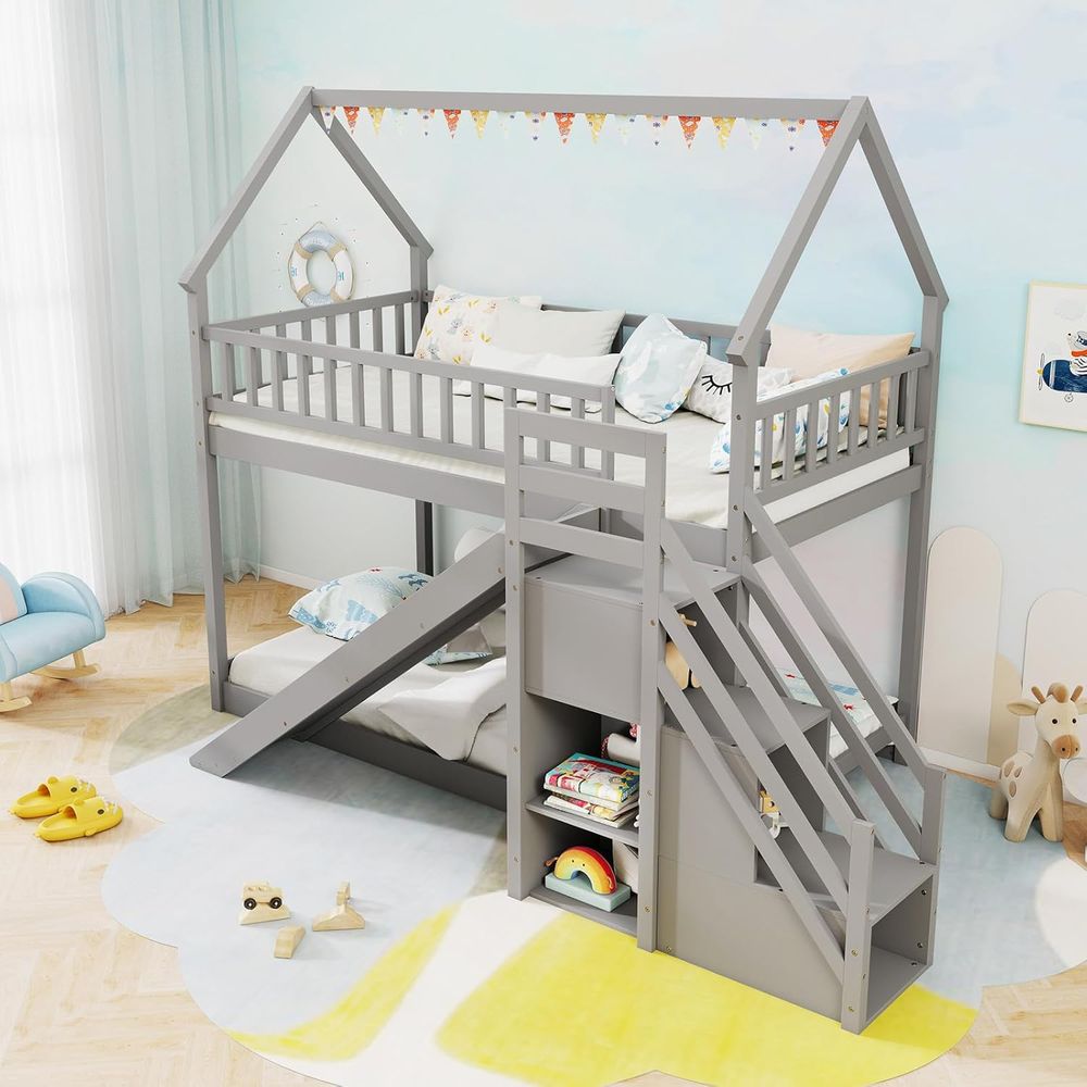 Etagenbett mit Rutsche und Tre – Bunk Bed With Stairs And Slide Bewertung und Preis