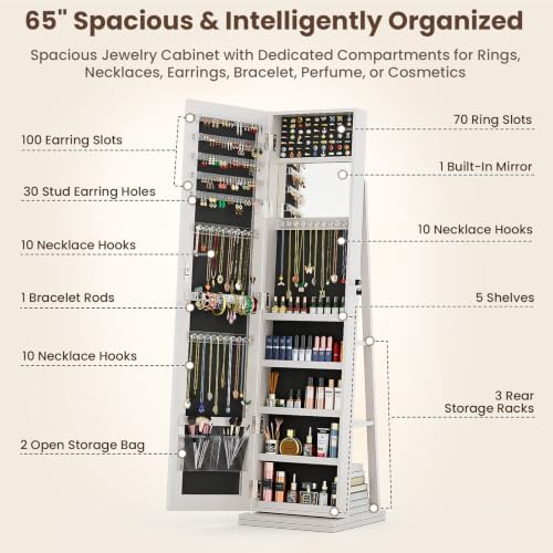 4-in-1 Schmuckschrank, abschli – Full Length Mirror Jewelry Armoire Bewertung und Preis