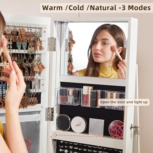 Geriffelt 360 °   Drehbarer Sc – Full Length Mirror Jewelry Armoire Bewertung und Preis