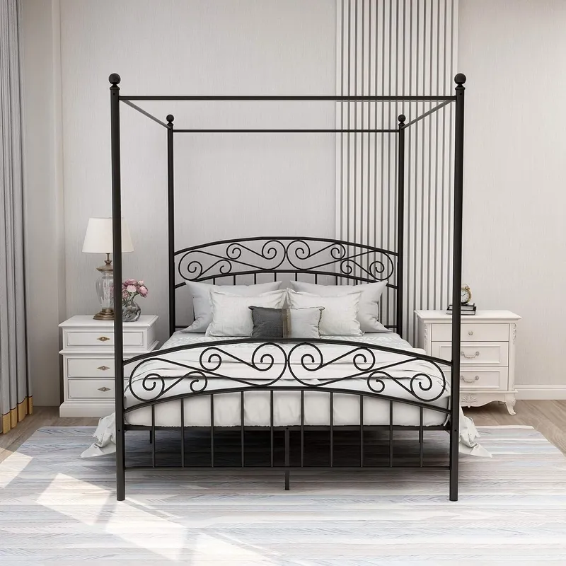 Queensize-Bettgestell mit Bald – Canopy Bed Frame Metal Queen Bewertung und Preis