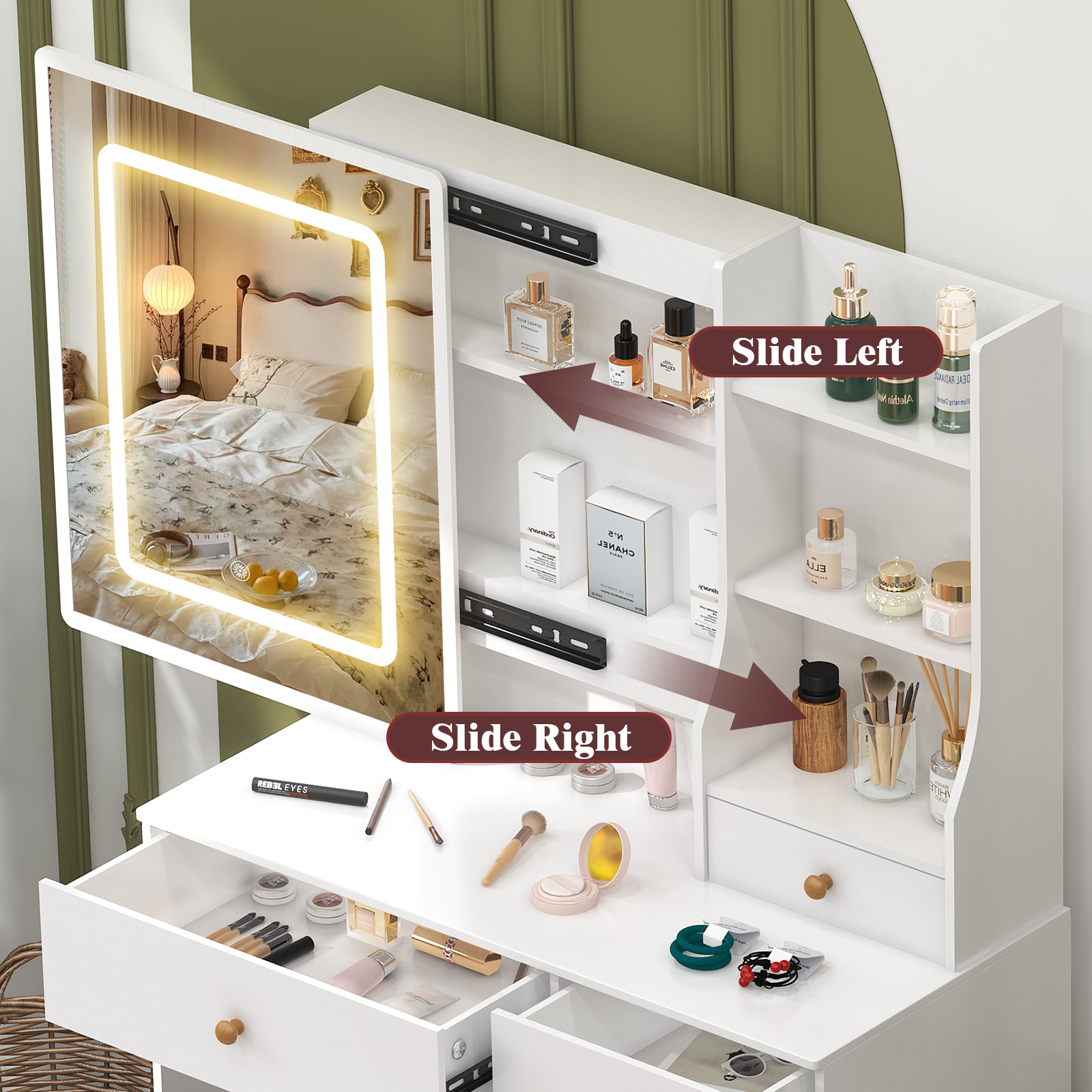 Teousev Weißer Schminktisch mi – Dressing Table Vanity With Lighted Mirror Bewertung und Preis