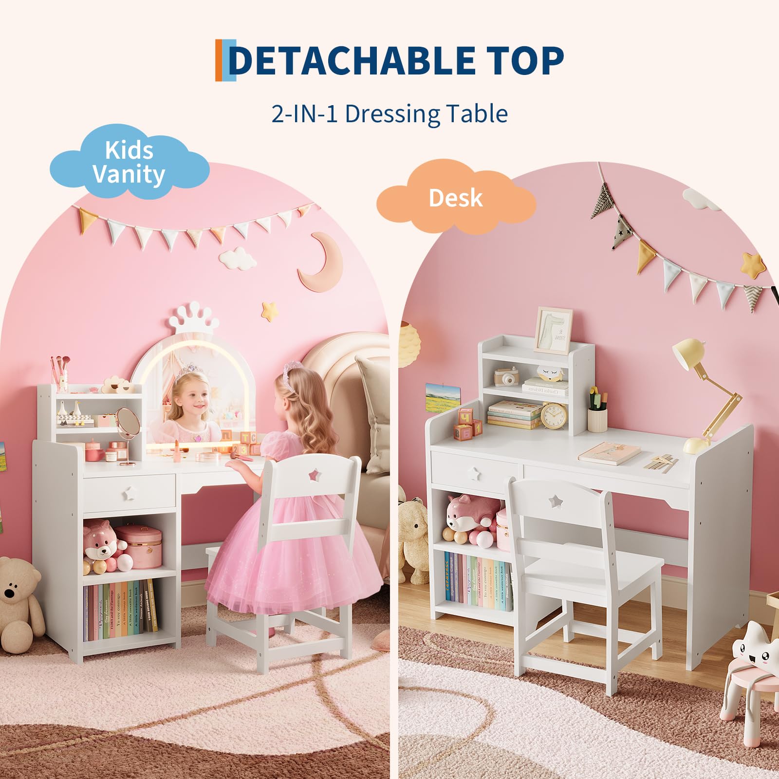 Kinder-Schminktisch & Stuhl-Se – Dressing Table Vanity With Lighted Mirror Bewertung und Preis