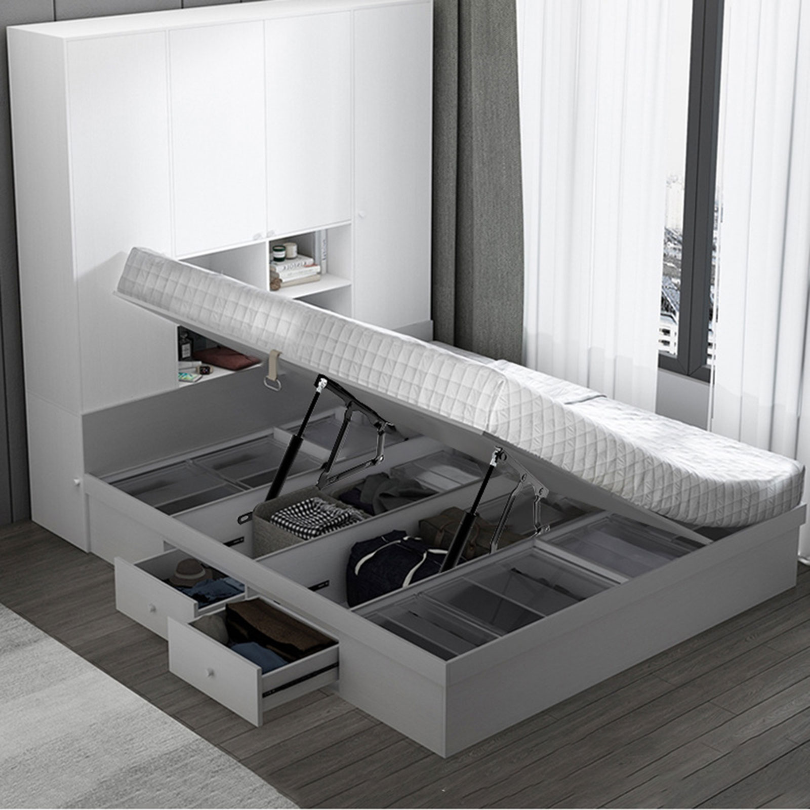2-teiliges Bettliftmechanismus – Gas Lift Storage Bed Hydraulic Bewertung und Preis