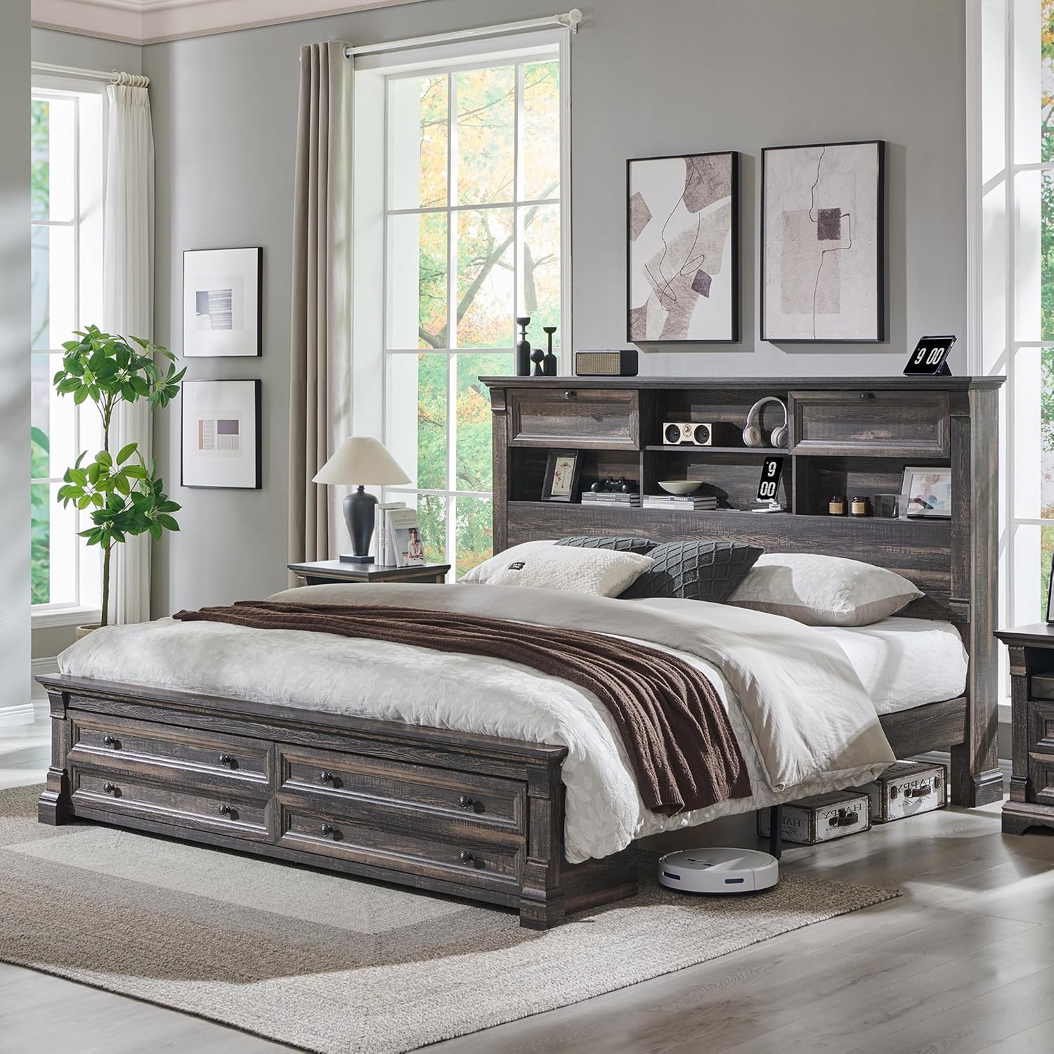 Kingsize-Bettgestell, 54 Zoll  – King Size Bed Frame With Storage Drawers Bewertung und Preis