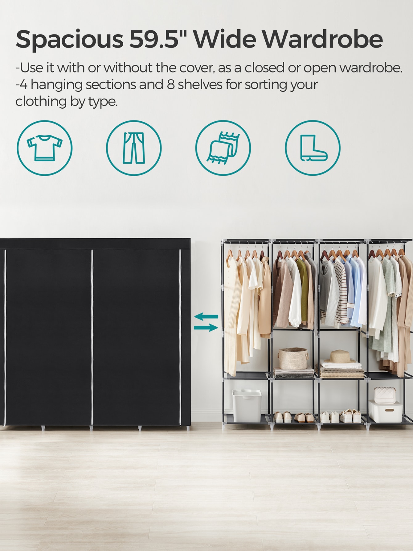 Mobiler Kleiderschrank, Kleide – Wardrobe Closet Portable Fabric Cover Bewertung und Preis