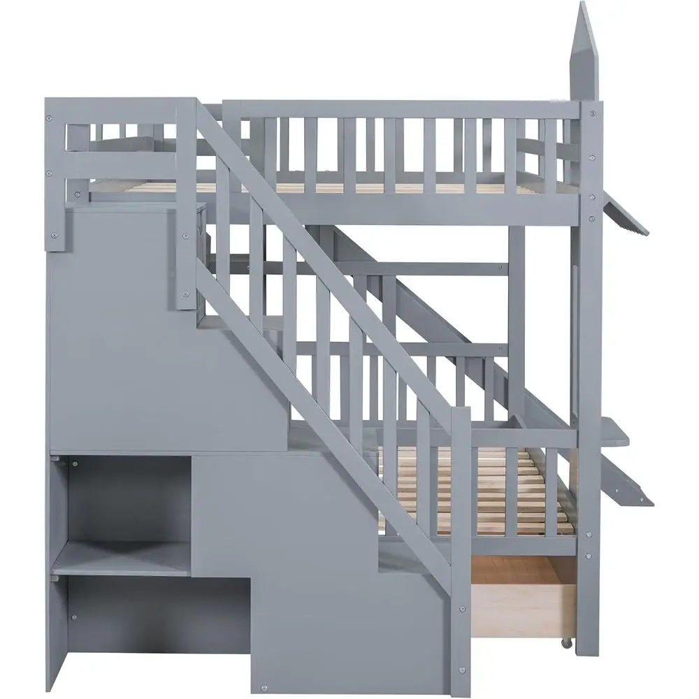 Vollgroßes Etagenbett mit Trep – Bunk Bed With Stairs And Slide Bewertung und Preis