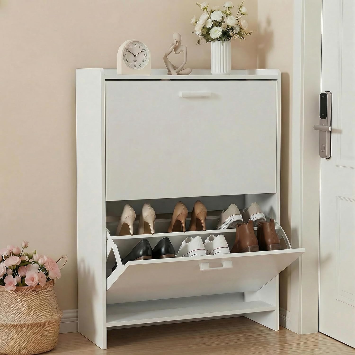 # Schmaler Schuhschrank mit 2  – Shoe Rack Cabinet Narrow Entryway Bewertung und Preis