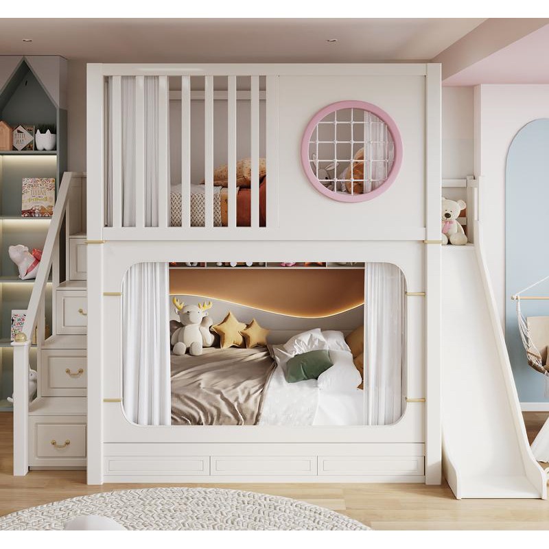 Kinder-Etagenbetten mit Rutsch – Bunk Bed With Stairs And Slide Bewertung und Preis
