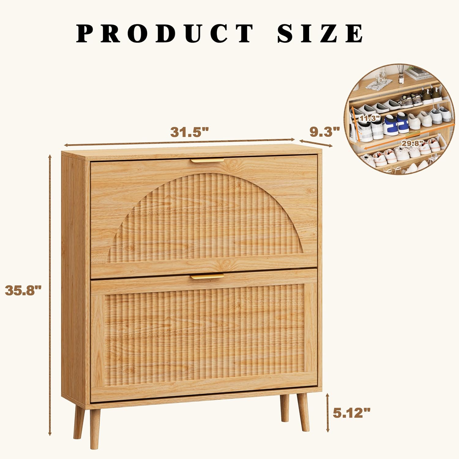 Holz-Schuhschrank mit 2 Klapps – Shoe Rack Cabinet Narrow Entryway Bewertung und Preis