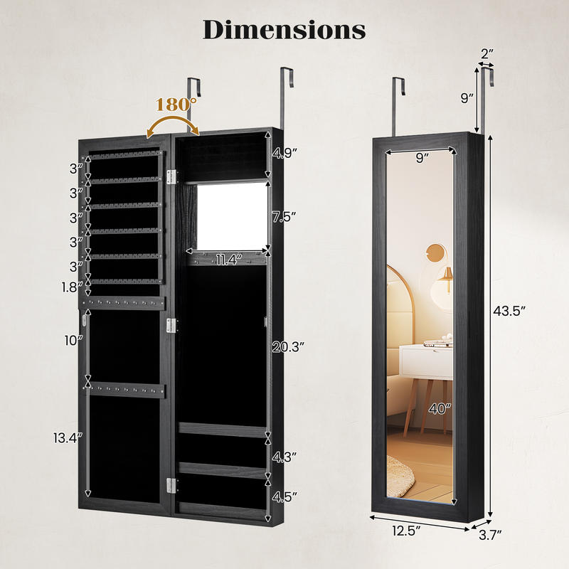 Abschließbarer Schmuckschrank, – Full Length Mirror Jewelry Armoire Bewertung und Preis