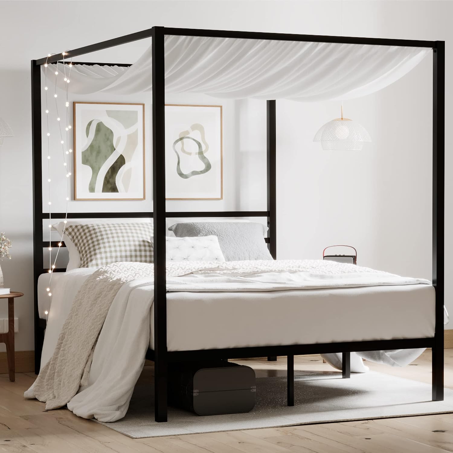 Metall-Himmelbettgestell in Qu – Canopy Bed Frame Metal Queen Bewertung und Preis