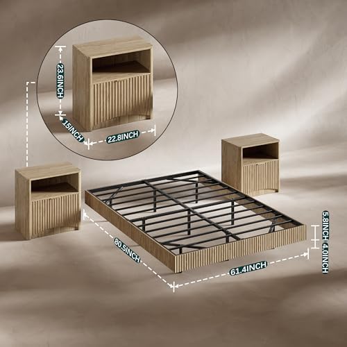 Schlafzimmer-Set, Queen-Size-S – Floating Nightstand With Led Light Bewertung und Preis