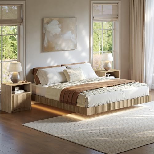 Schlafzimmer-Set, Queen-Size-S – Floating Nightstand With Led Light Bewertung und Preis