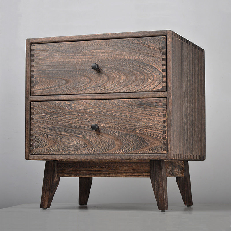 Retro Massivholz Schlafzimmer  – Solid Wood Nightstand 2 Drawers Bewertung und Preis