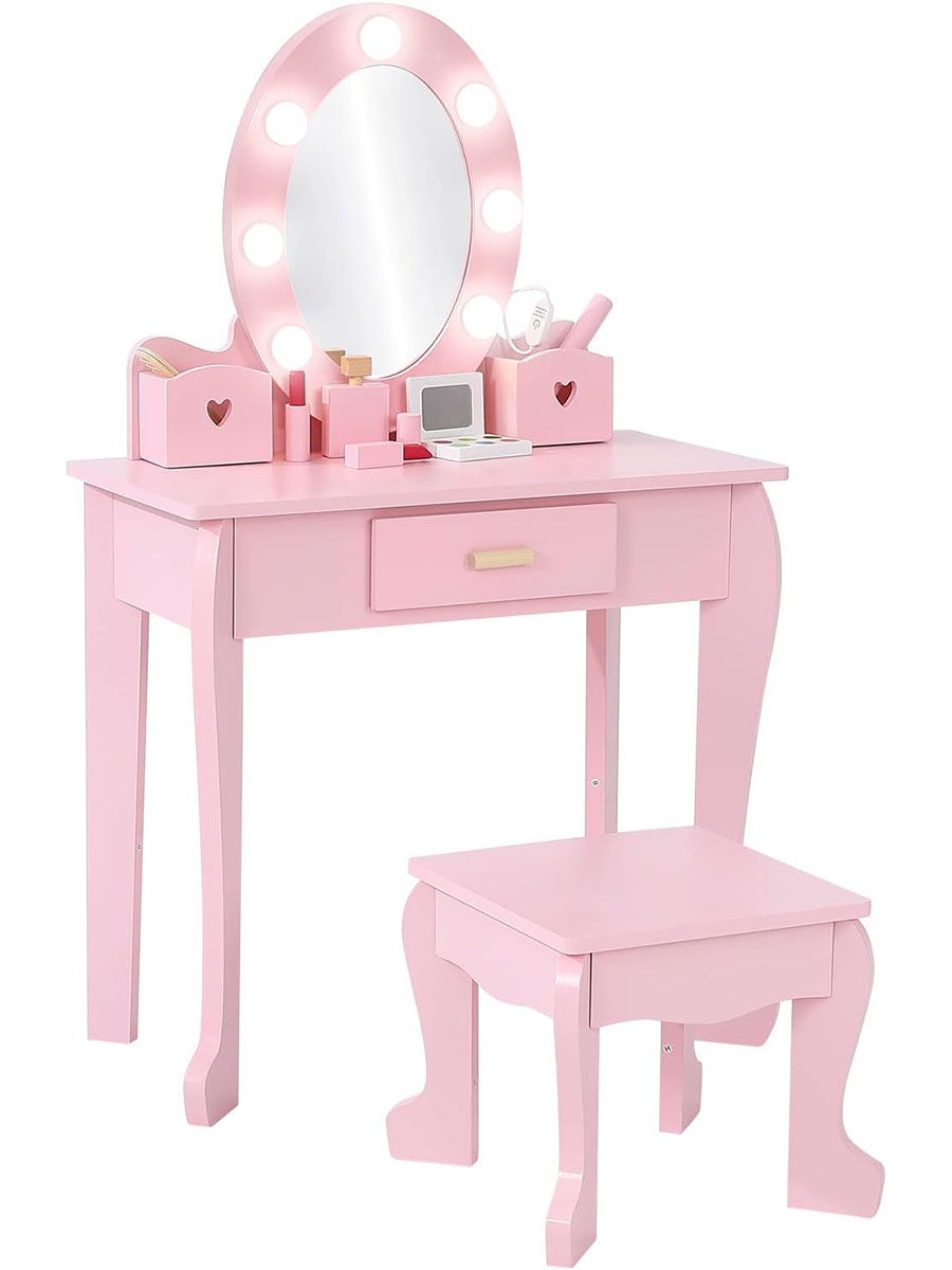Kinder-Schminktisch und Hocker – Dressing Table Vanity With Lighted Mirror Bewertung und Preis