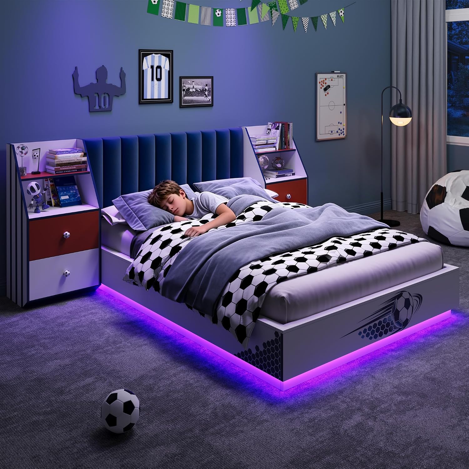 Schwebendes Bett in Vollgröße  – Floating Nightstand With Led Light Bewertung und Preis