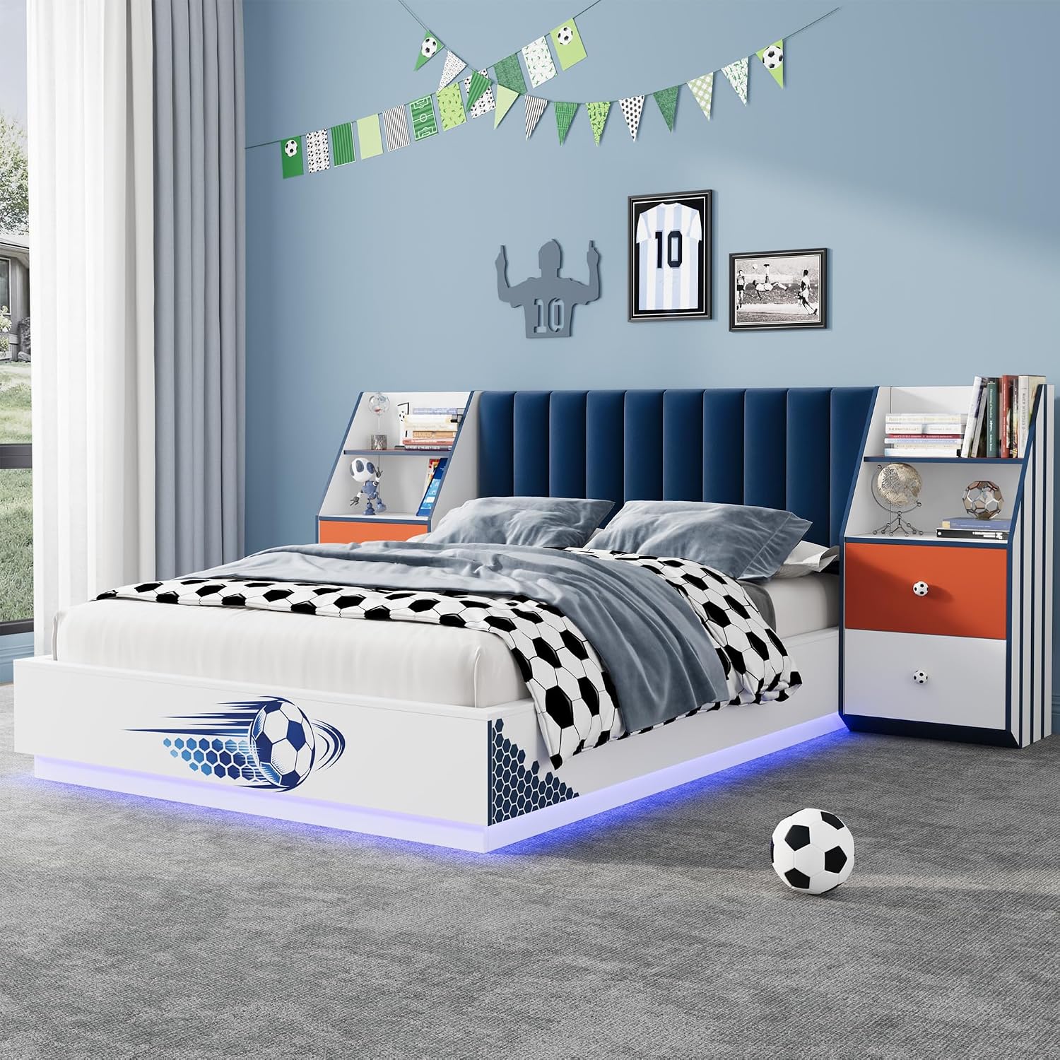 Schwebendes Bett in Vollgröße  – Floating Nightstand With Led Light Bewertung und Preis