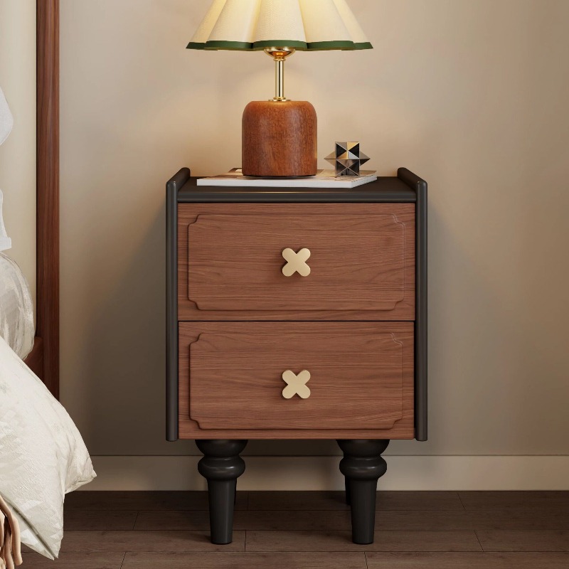 Wohnmöbel Massivholz Schwarzer – Solid Wood Nightstand 2 Drawers Bewertung und Preis