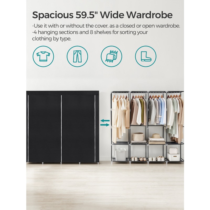 Tragbarer Kleiderschrank, Gard – Wardrobe Closet Portable Fabric Cover Bewertung und Preis
