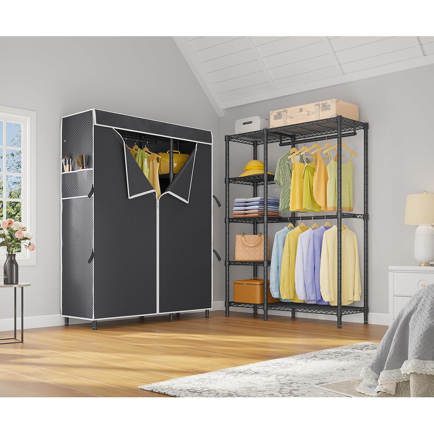 Tragbarer Kleiderschrank, stra – Wardrobe Closet Portable Fabric Cover Bewertung und Preis