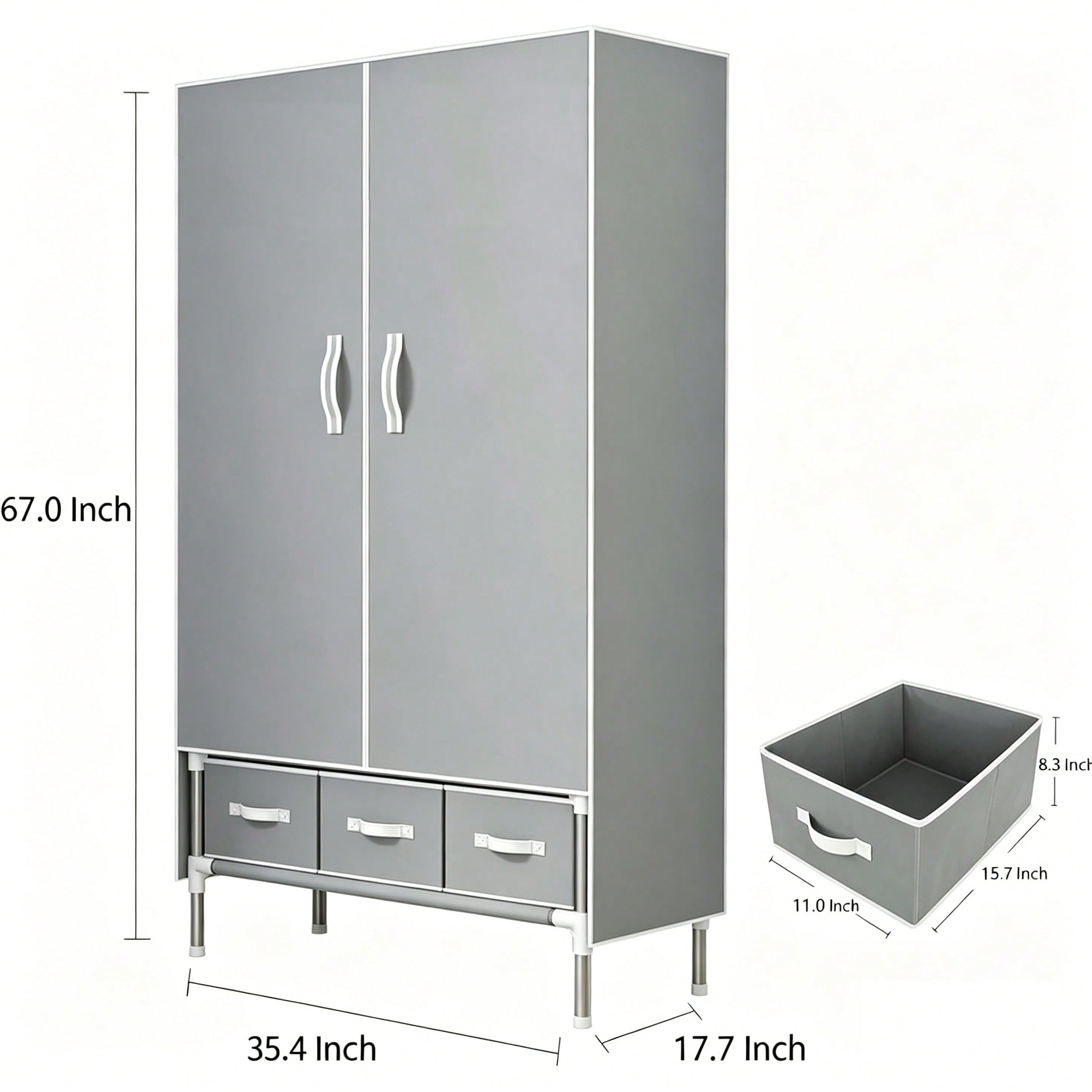 Tragbarer Kleiderschrank, 57,4 – Wardrobe Closet Portable Fabric Cover Bewertung und Preis