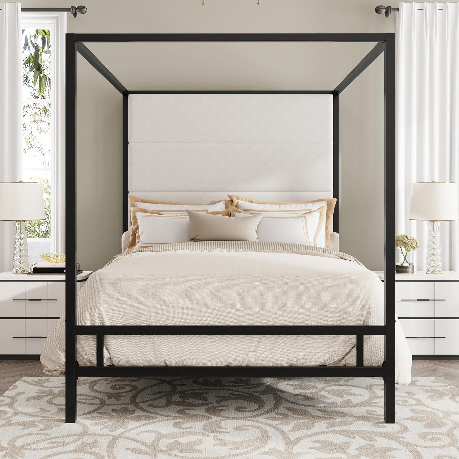 Queen-Size-Himmelbettgestell a – Canopy Bed Frame Metal Queen Bewertung und Preis