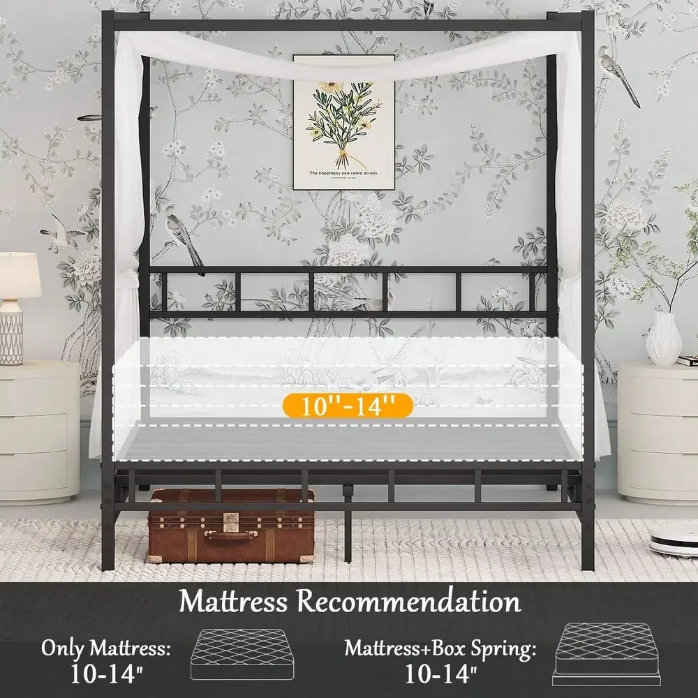 Metall-Himmelbettgestell, Quee – Canopy Bed Frame Metal Queen Bewertung und Preis