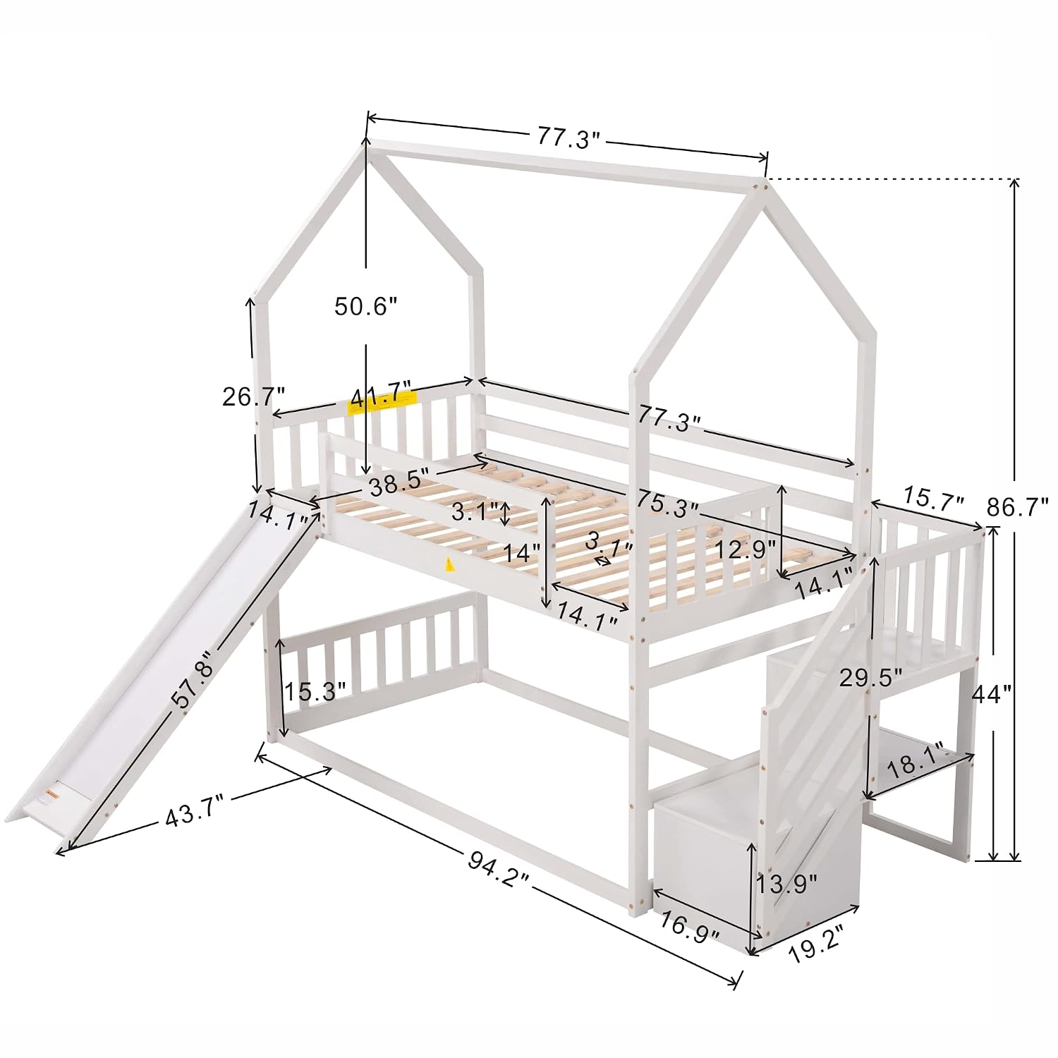 Doppelstockbett mit Rutsche un – Bunk Bed With Stairs And Slide Bewertung und Preis