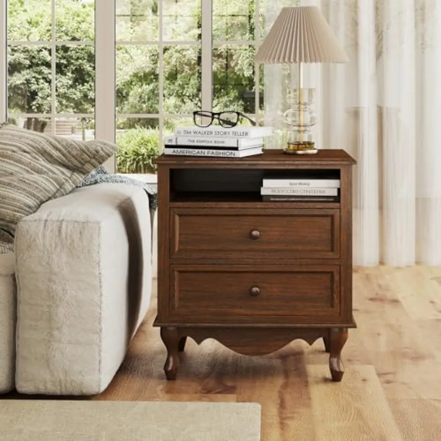 Nachttisch aus Massivholz, kom – Solid Wood Nightstand 2 Drawers Bewertung und Preis