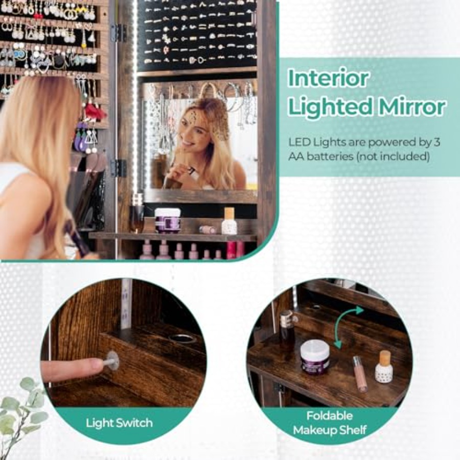 47 LED-Schmuckschrank für Schl – Full Length Mirror Jewelry Armoire Bewertung und Preis