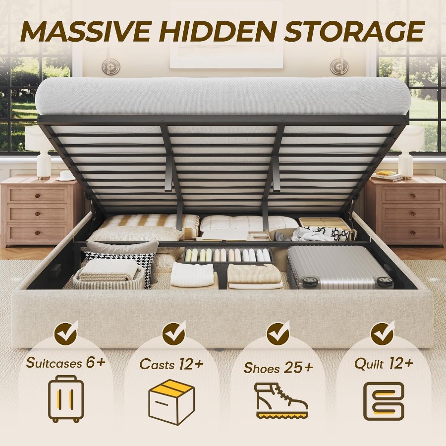 Bettgestell mit Aufbewahrungsf – Gas Lift Storage Bed Hydraulic Bewertung und Preis