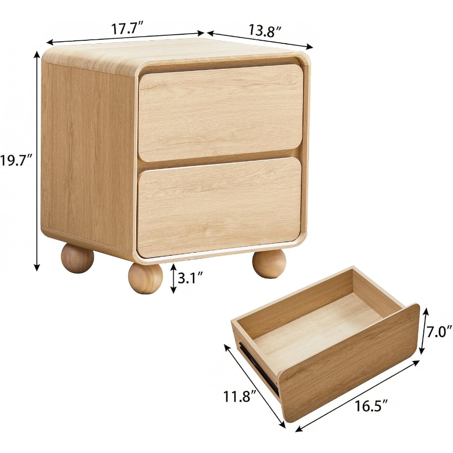 Kleiner Nachttisch mit 2 Schub – Solid Wood Nightstand 2 Drawers Bewertung und Preis