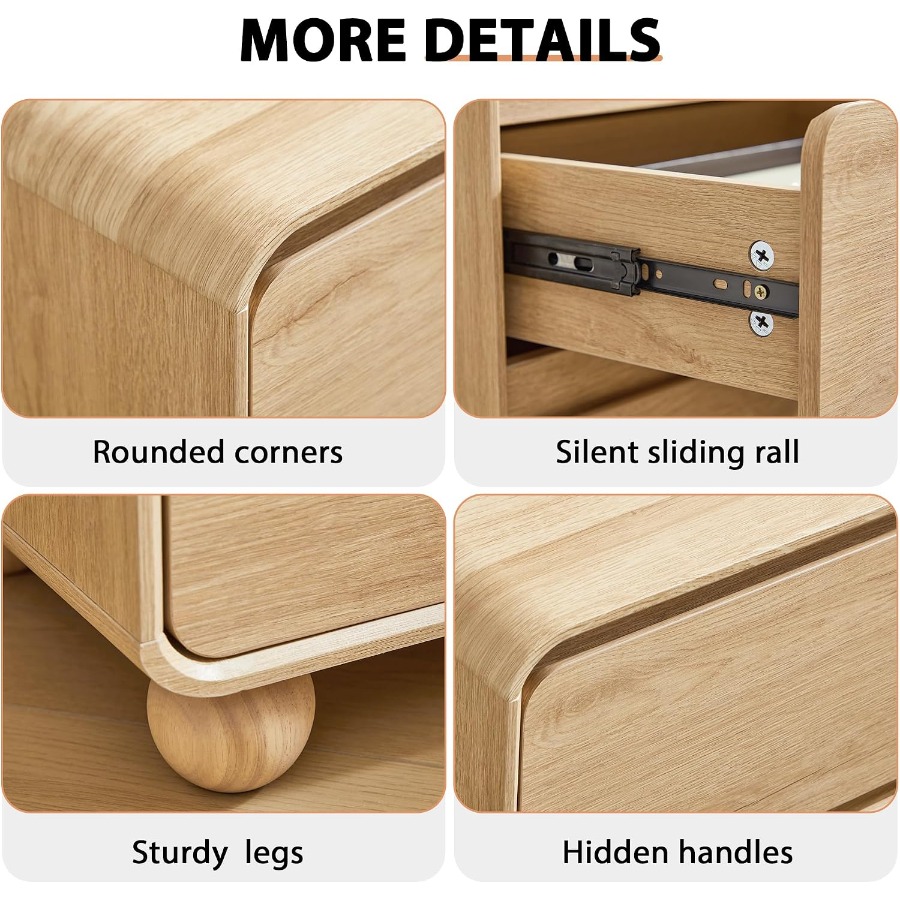 Kleiner Nachttisch mit 2 Schub – Solid Wood Nightstand 2 Drawers Bewertung und Preis