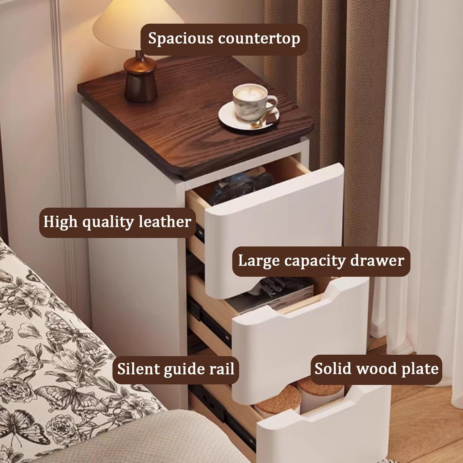 Nachttische für Schlafzimmer,  – Solid Wood Nightstand 2 Drawers Bewertung und Preis